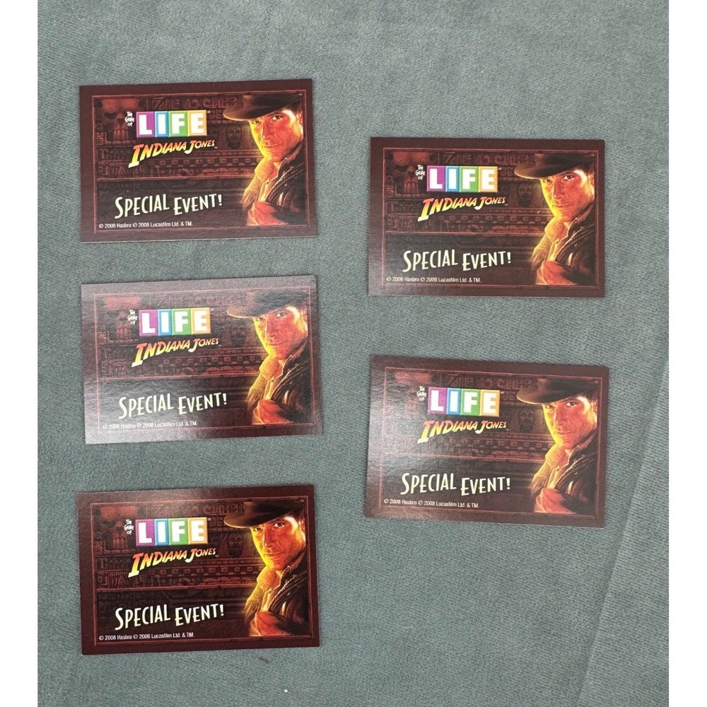 Hasbro The Game of Life Indiana Jones Special Event Cards Replacement Set 2008